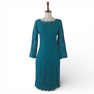 Diane Von Furstenberg Zarita Dress Women’s 8 Lace‎ Mini V-Neck 3/4 Sleeve